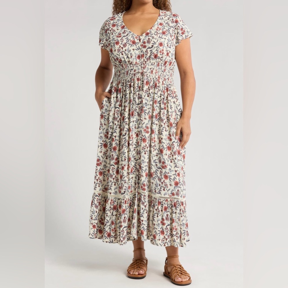 MAKE AN OFFER - TREASURE & BOND Floral Maxi Dress Kentucky Derby Run for Roses